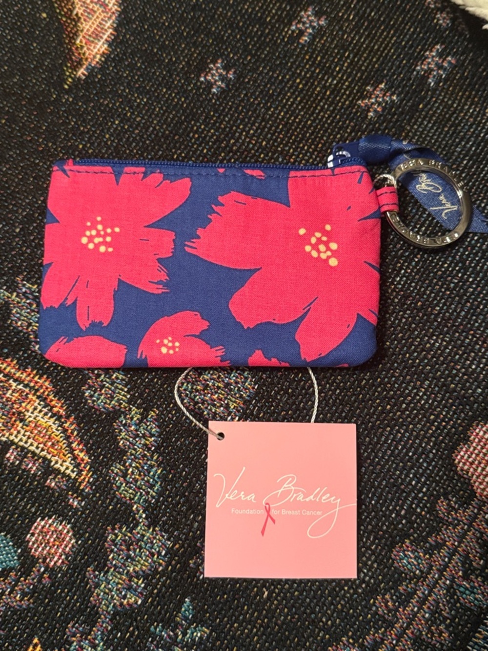 Vera Bradley Navy Blue Zip ID Case in Art Poppies